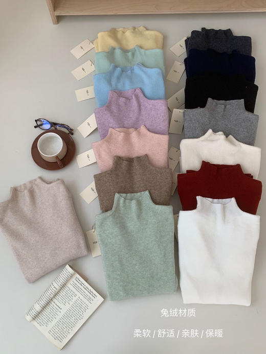 【家居百货】【69.9/两件】首批福利𝐞𝐠𝐠.𝐮𝐧𝐢𝐪𝐮𝐞 兔绒打底衫针织衫15色可选！ 商品图3
