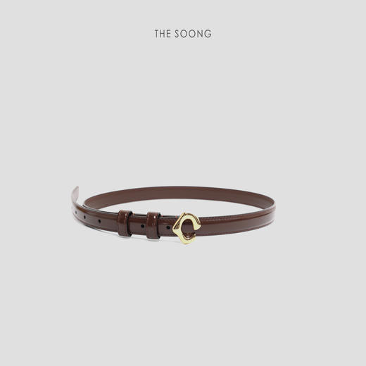 THESOONG经典头层牛皮光泽质感百搭C字铜扣细皮带HWPD6492 商品图6
