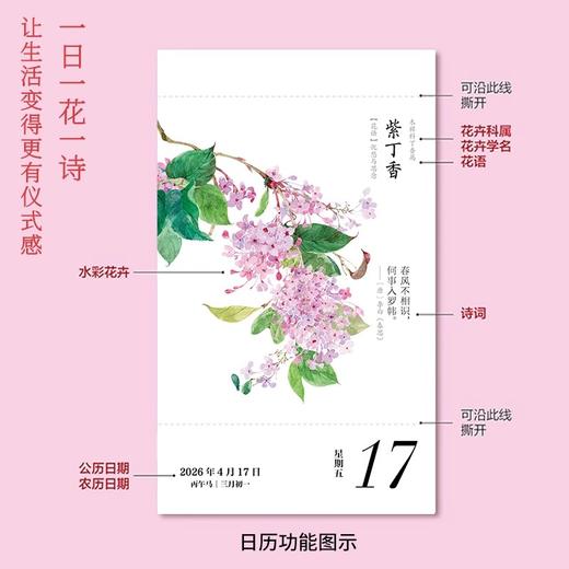 【赠贺卡】花开有时2026年日历 商品图2