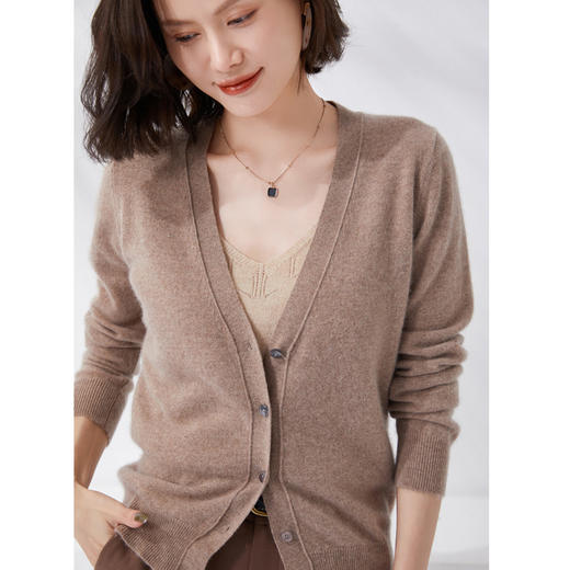 【秋冬必备，限时钜惠】秋季新款女SIIJJEYY枝辑羊毛V领圆领开衫外套 商品图9