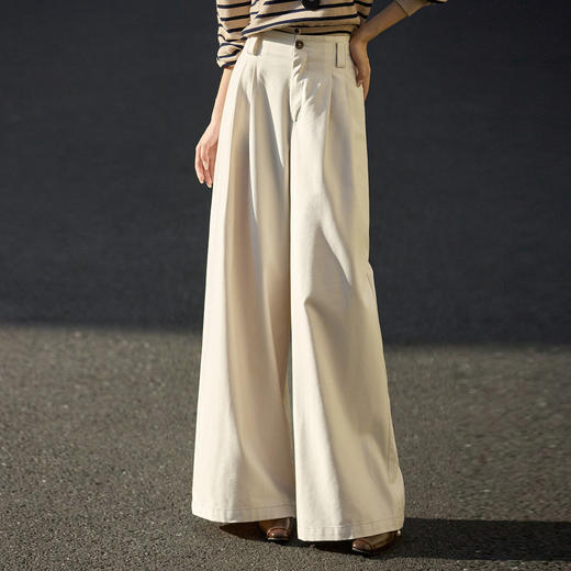 【10/1新品】熙世界职场通勤风宽松直筒西裤女2025秋季新款休闲复古阔腿长裤子 商品图4