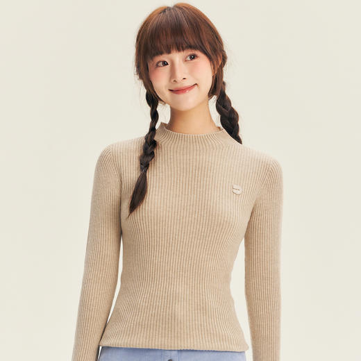 笛莎Deesha青少年女童毛衣2025冬季女童半高领套头打底毛衣 商品图1