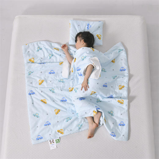 A类全棉双层纱儿童防踢被 纯棉四层纱布多功能盖毯幼儿园宝宝夏凉被 商品图8