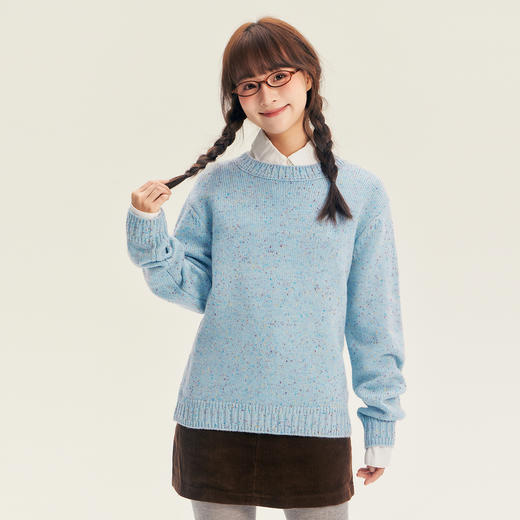 笛莎Deesha青少年女童毛衣2025冬季女童点子纱刺绣小狗标毛衣 商品图3