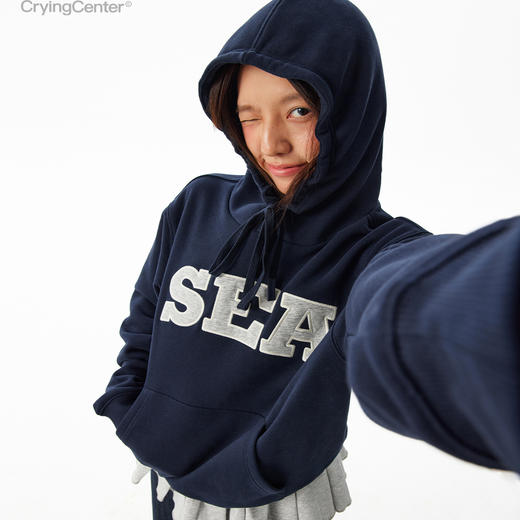 CryingCenter SEA堆叠感百褶假两件 加绒卫衣 哭喊中心 商品图1