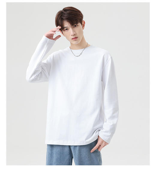 【220g重磅 7色可选 99元3件】质感纯棉圆领长袖T恤（选三件加入购物车一起付款） 商品图4