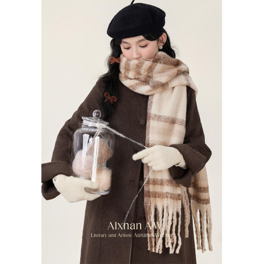 鹿向南「温暖毛呢」时尚通勤双面毛呢外套女2025年秋季呢子大衣L51007 商品图4