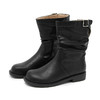 西遇复古中筒骑士靴女新款秋季英伦风圆头褶皱堆堆靴黑色短靴D0047434 商品缩略图7