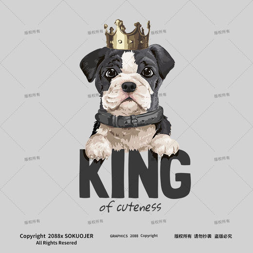 360g美式圆领重磅卫衣女秋冬新款休闲狗狗动物印花宽松大码上衣潮流圆领套头体恤衫 商品图2