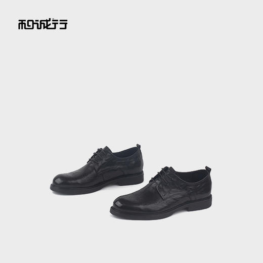 和诚行2025秋季新款时尚休闲真皮系带男式百搭商务鞋1370142 商品图3