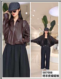 587008蝙蝠袖绵羊皮外套 商品图0