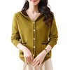 W310-710-88-1382025新款中年妈妈春秋装口袋外套洋气连帽上衣女宽松大码针织开衫 商品缩略图4
