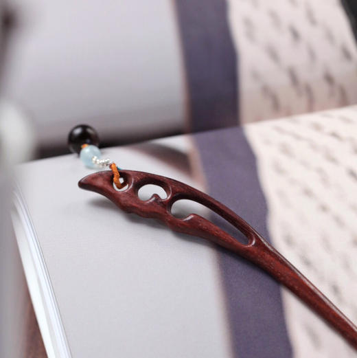 【青山特惠】小叶紫檀【挽月】发簪 s36
 商品图5