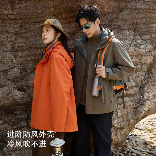 HOTDEMON户外运动登山露营男女情侣款4级防水防风保暖三合一冲锋衣6688 商品图2