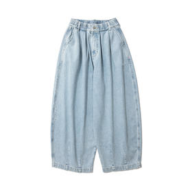 U17 绣花洗水牛仔气球裤 浅蓝色