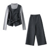 小香风毛呢穿搭套装，韩系小个子设计感阔腿裤两件套HR-DMGY2615 商品缩略图4