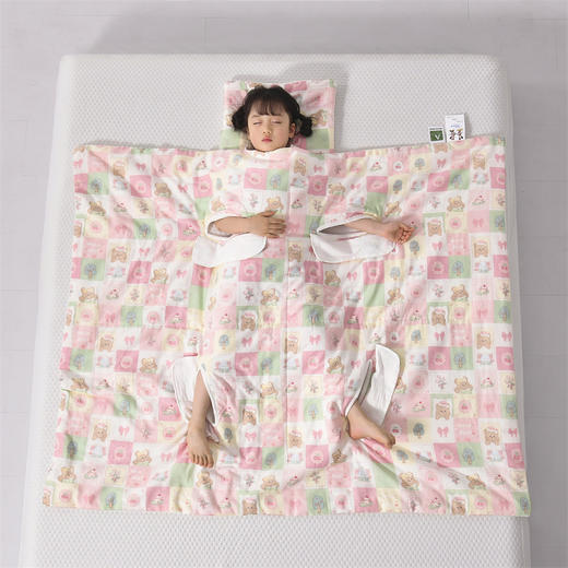 A类全棉双层纱儿童防踢被 纯棉四层纱布多功能盖毯幼儿园宝宝夏凉被 商品图2