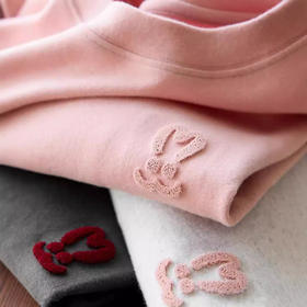 【断码清仓 无退换】给肌肤做spa！软糯长绒棉~兔子牙刷绣圆领宽松版纯棉短袖T恤女春！