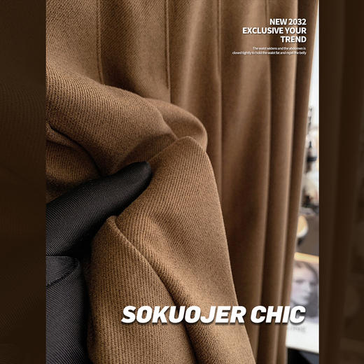 秋季新款半身裙中长款女秋冬款加厚高腰毛呢百褶裙显瘦韩版休闲裙子 商品图3