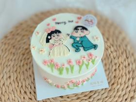 蜡笔小新求婚主题蛋糕（提前24小时预定）