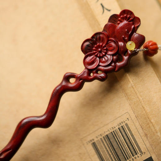 【青山特惠】小叶紫檀【梅】发簪 s39 商品图6