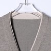 25FK068SDSA秋冬新款痞帅男装韩版简约撞色纽扣开衫V领假两件针织衫毛衣 商品缩略图2