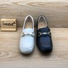 豪行春季新款时尚休闲真皮粗跟浅口乐福鞋女单鞋24130102 商品缩略图3