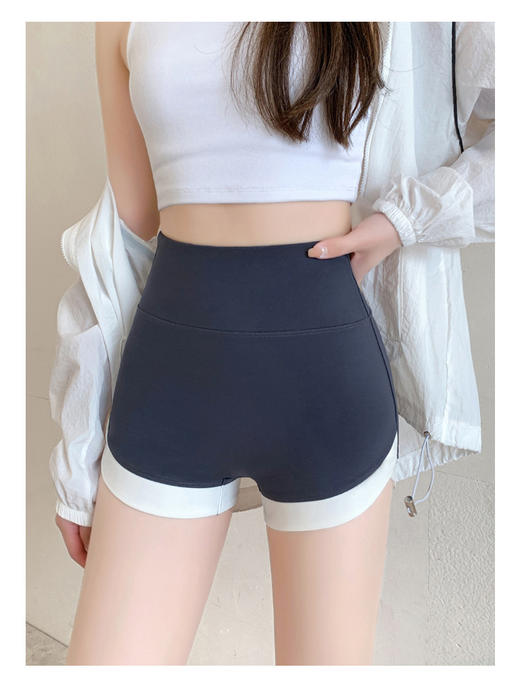  59元三条【三合一安全裤】三分撞色鲨鱼短裤  亲肤透气自带凉感 居家外穿瑜伽 修身舒适顺滑 提臀塑型安全裤三合一 商品图3