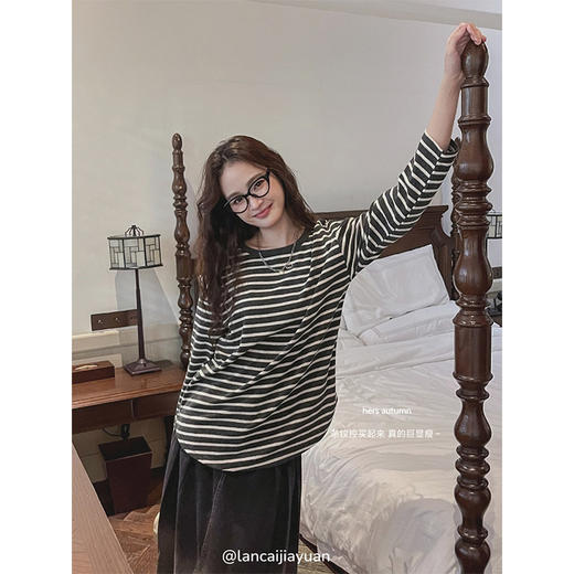 毛巾条纹慵懒风长袖-纪念日百货门店同款165543804 商品图3