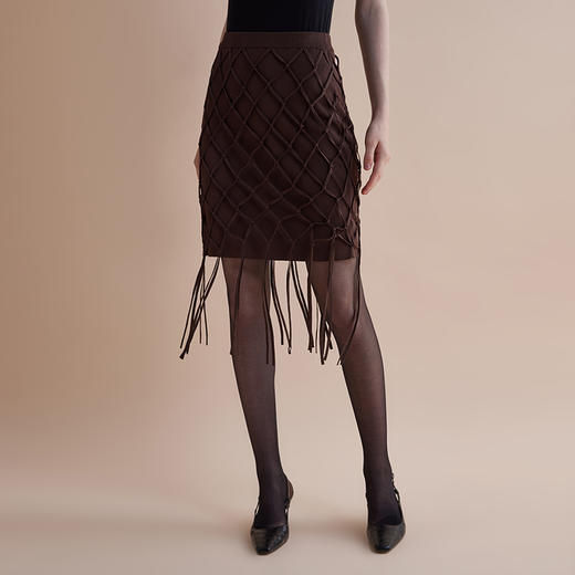 【JASON WU】春夏新款手工编织流苏针织裙子半裙包臀裙 商品图0
