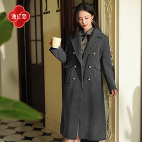 逸红颜云璐2025秋新品绵羊毛大衣女秋冬大外套冬季加厚