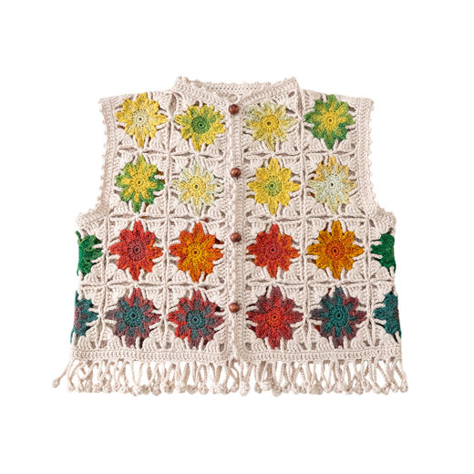 苏苏姐家花影流苏马甲手工编织羊毛线上衣diy钩针毛线团材料包 商品图4