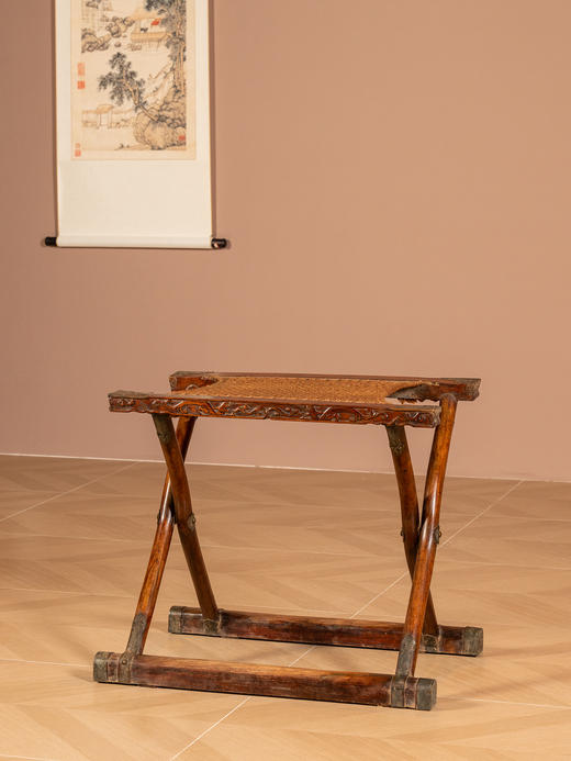 清	黄花梨螭龙纹交杌 商品图0