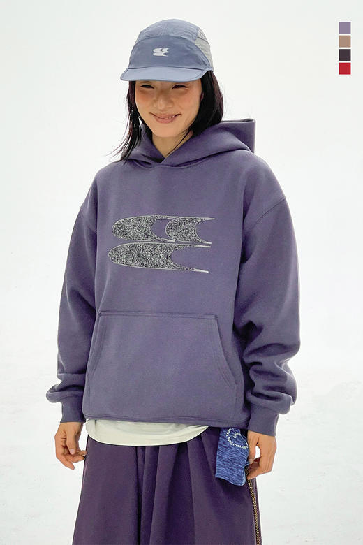 CryingCenter经典logo贴布刺绣奥绒加绒连帽卫衣长袖 哭喊中心 商品图6