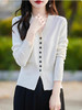 秋季新款【短款V领针织开衫】韩系气质设计感日常毛衣女外套  商品缩略图3
