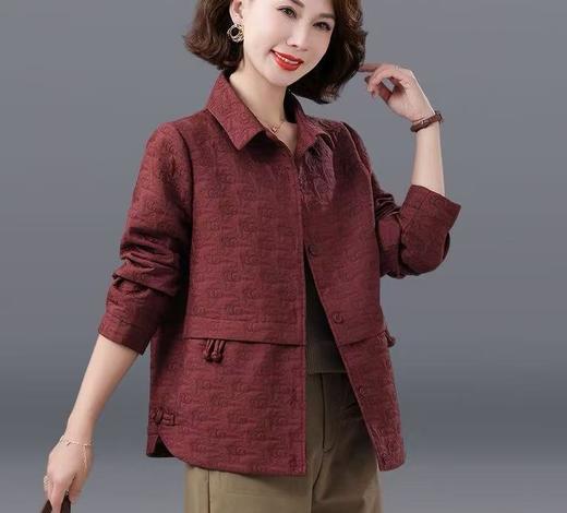 洋气妈妈秋装外套2025新款中老年女士新中式翻领上衣中年夹克 商品图0