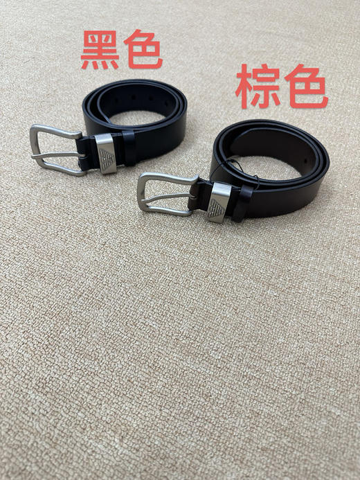 原单正品 EMPORIO ARMANI/阿玛尼男牛皮革复古老钱风商务针扣腰带皮带，全新原厂订单！非质量问题不退换！
颜色：棕色 黑色
尺码：96～122 商品图1