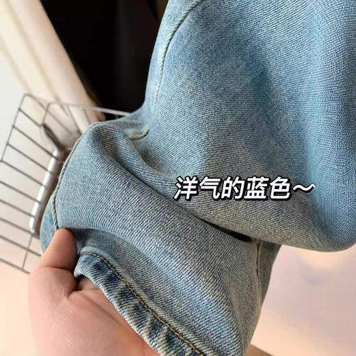 【断码清仓 无退换】香蕉裤王！巨显瘦遮肉水洗蓝色百搭高腰宽松拖地牛仔裤女春秋款 商品图3