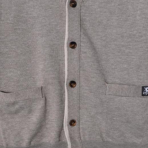 25FK068SDSA秋冬新款痞帅男装韩版简约撞色纽扣开衫V领假两件针织衫毛衣 商品图3