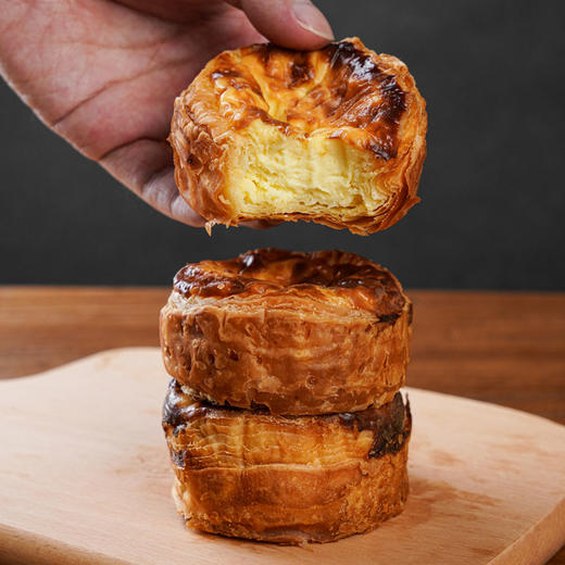 【浓郁细腻 口感大满足】TOFINESTAR多乐星球 法式黄油可颂蛋挞 原味/芋泥/血糯米 家用烘焙空气炸锅半成品早餐下午茶 320g/盒 商品图5