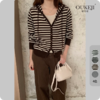 6%羊毛假两件设计款 条纹连帽上衣 商品缩略图1