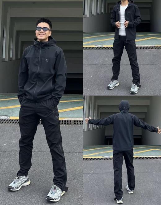 高品质！凯L石M8 连帽软壳冲锋衣 户外防泼水薄绒男款登山服! 商品图8