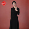 逸红颜墨妤2025深秋新款弹力暖感新中式显瘦小黑裙打底连衣长裙女 商品缩略图2