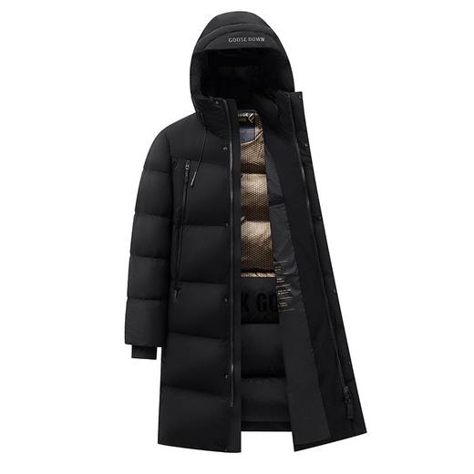 【300克白鹅绒】-30℃极寒男士冬季特厚中长款白鹅绒三防羽绒服潮 商品图4