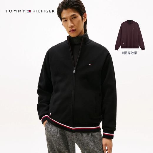 TOMMY 针织衫(AB面穿)男  MW40195-BDS 黑色/深红色. 商品图0