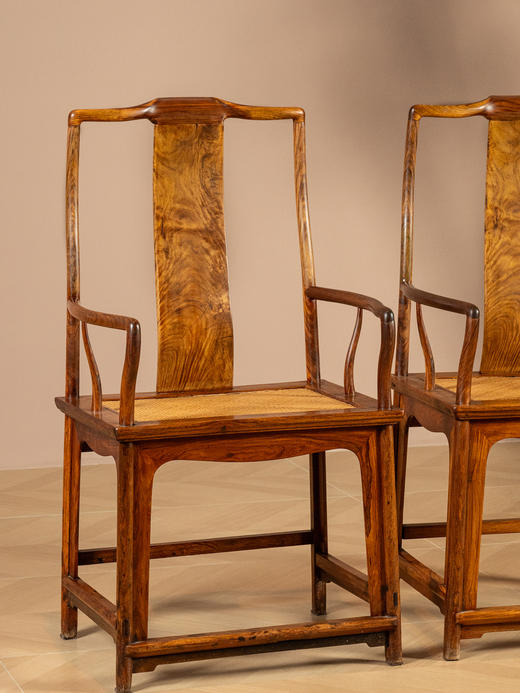 清	黄花梨南官帽椅（一对） 商品图1