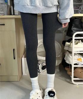 严选 | 秋冬加绒竖条连裤袜 舒适薄绒 高腰收腹 包臀收腿