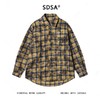 25002SDSA男士秋冬新款痞帅男装韩版扎染撞色格纹格子纽扣翻领长袖衬衫 商品缩略图1