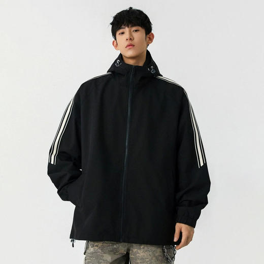 半身缘男装 春季运动条纹宽松户外机能工装夹克外套261112U01310044 商品图1