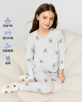 5楼爱慕儿童奶皮爱心雪纳瑞暖衣 长裤AK173J771